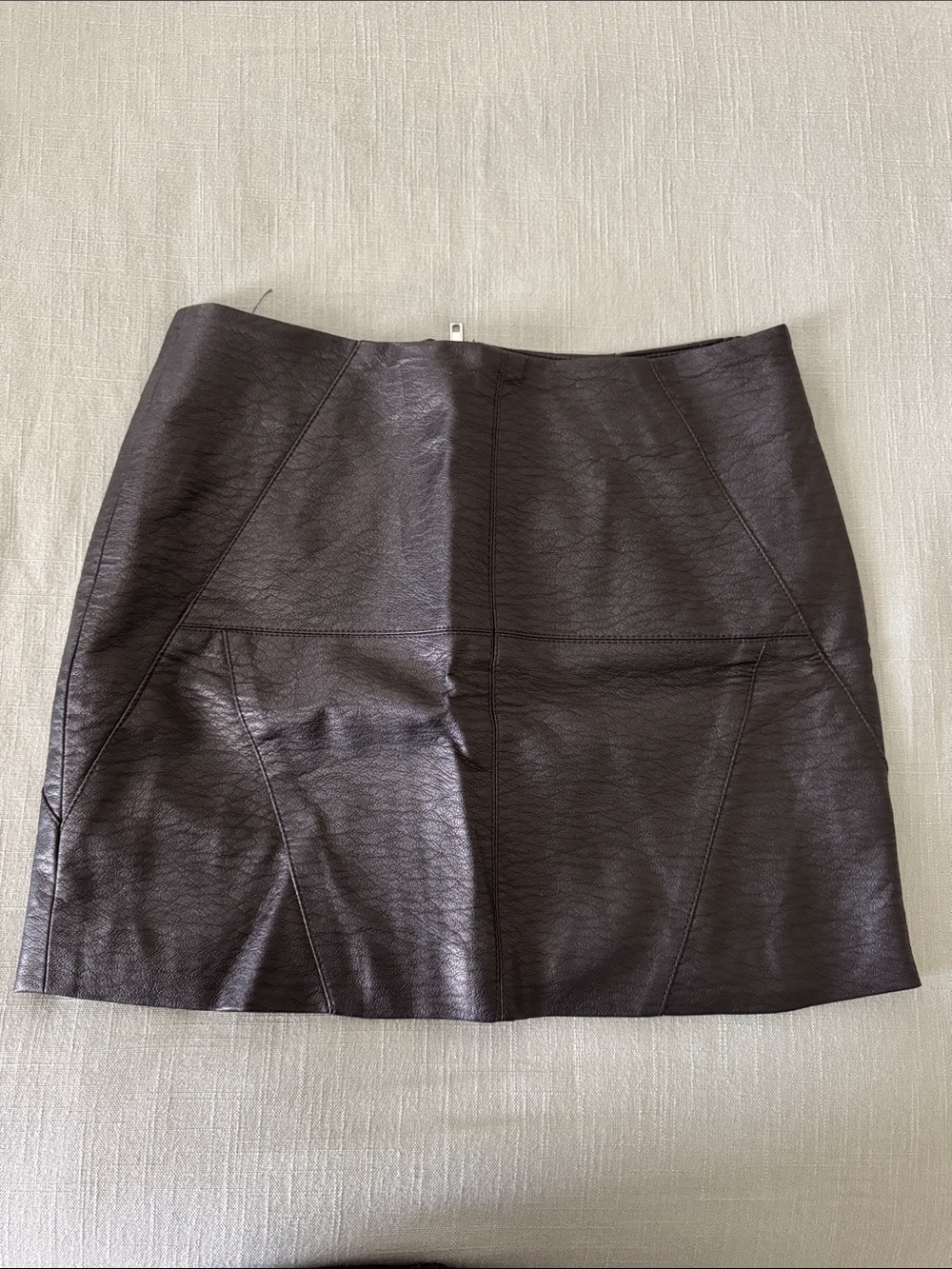 H&M Black Faux Leather Mini Skirt